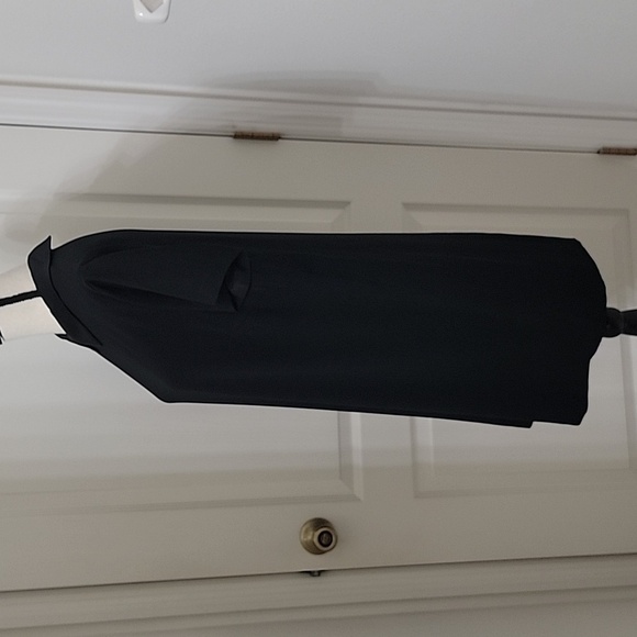 DKNY Size M Black Pointed Peter Pan Collar Shift Dress, Gently Used Condition - Picture 3 of 12